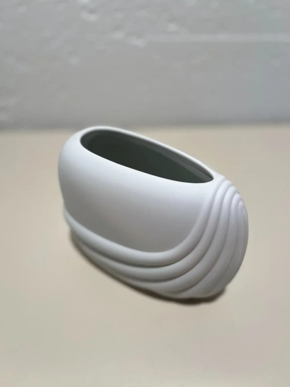 Rosenthal Studio Line Vintage Porcelain Curved Geometric Bisque Vase